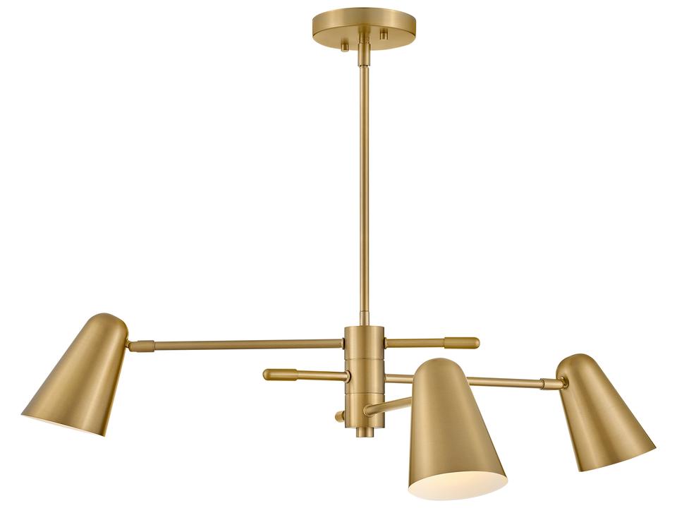Birdie 3-Light Lacquered Brass Chandelier