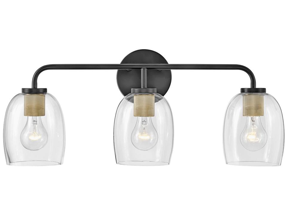 Percy 3-Light Black Vanity Light