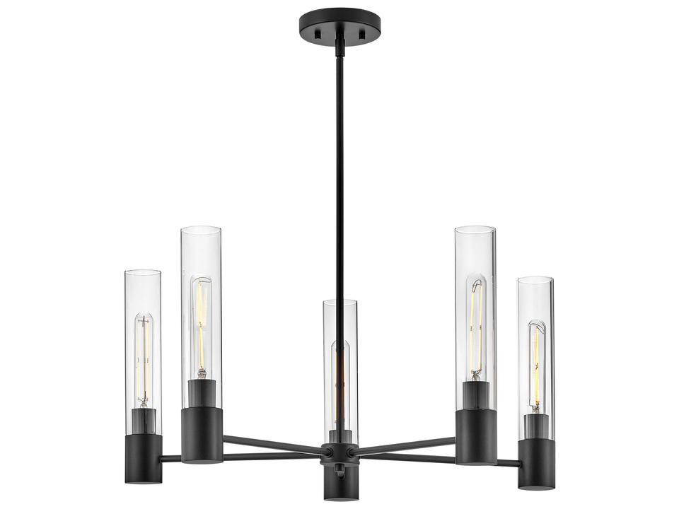 Shea 5-Light Black Cylinder Chandelier