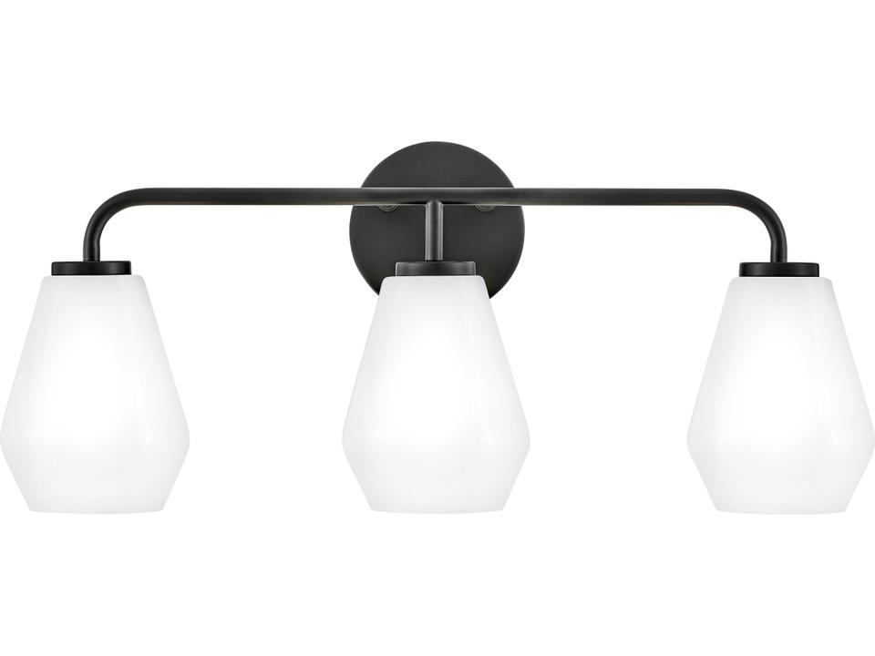 Gio 3 Light Vanity Black Modern Geometric