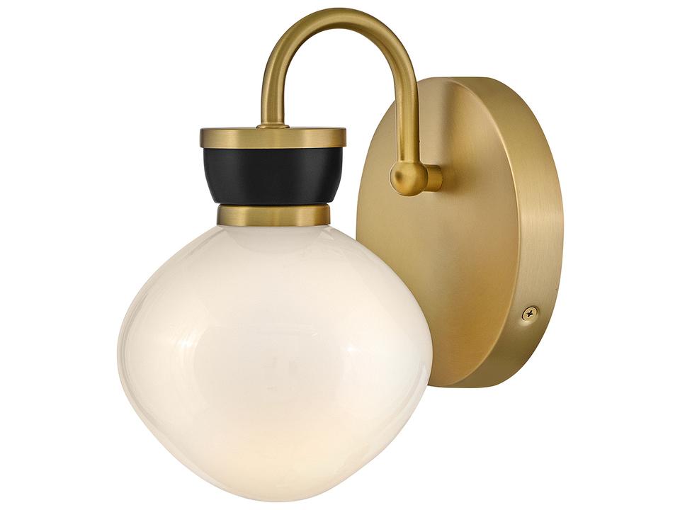 Lucy 1-Light Lacquered Brass Black Wall Sconce