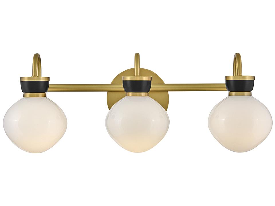 Lucy 3-Light Lacquered Brass Black Vanity Light