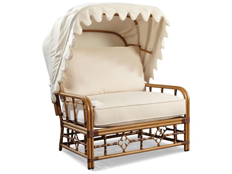 Mimi by Celerie Kemble Cuddle Chair Canopy in Raffia with Soft White Fabric