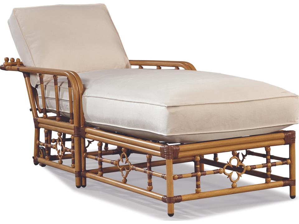 Mimi By Celerie Kemble Raffia Aluminum Morris Outdoor Patio Chaise Lounge