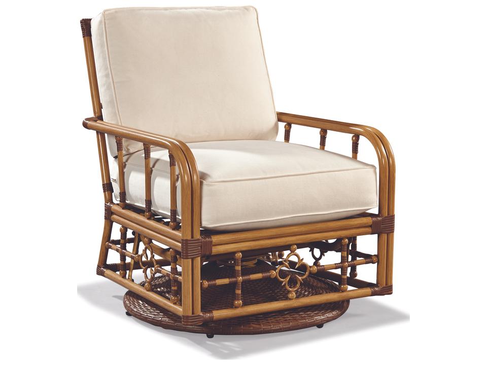 Mimi by Celerie Kemble Outdoor Swivel Glider Lounge Chair in Raffia