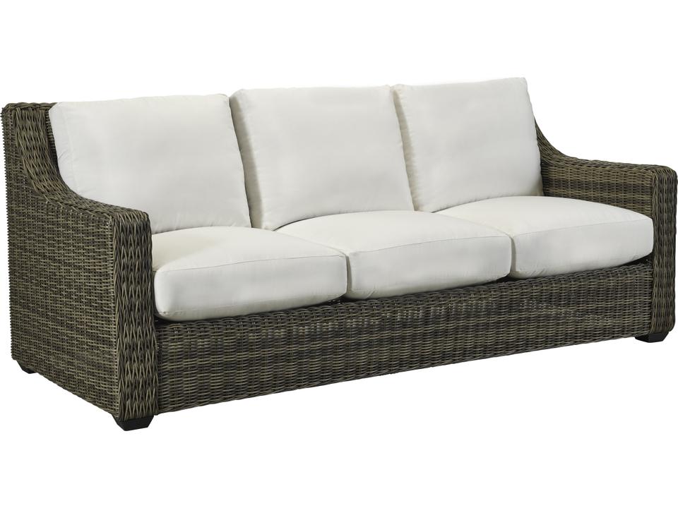 Oasis 3-Seat Synthetic Wicker Outdoor Sofa in Ash or Barley