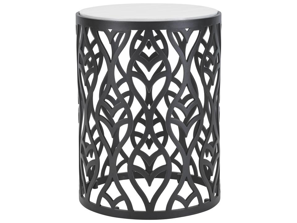Hemingway Islands Round Accent Table in Black Truffle Finish