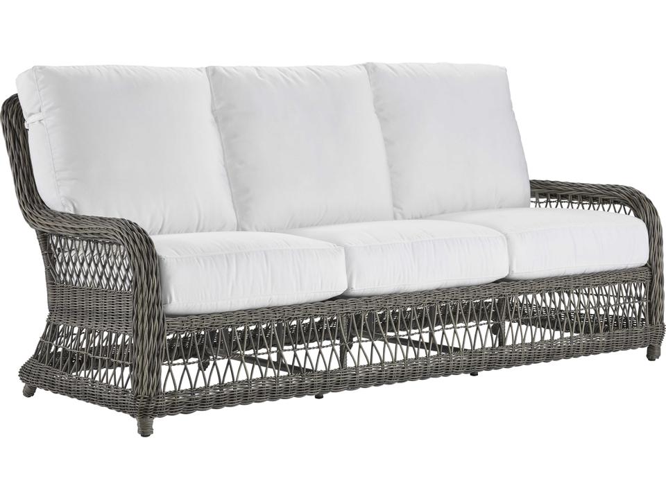 Mystic Harbor 3-Seat All-Weather Wicker Outdoor Sofa in French Grey