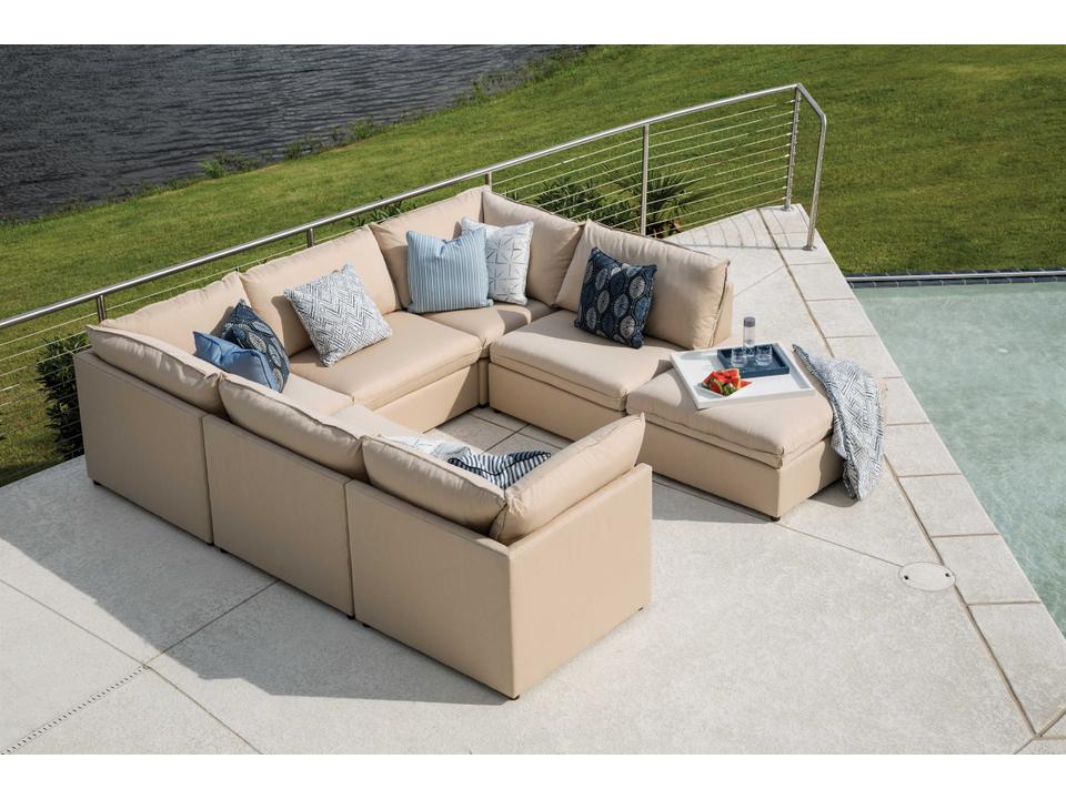 Colson Fabric Sectional Patio Lounge Set