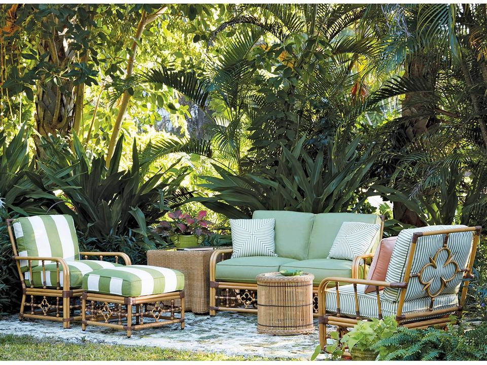 Mimi By Celerie Kemble Raffia Aluminum Outdoor Patio Lounge Set