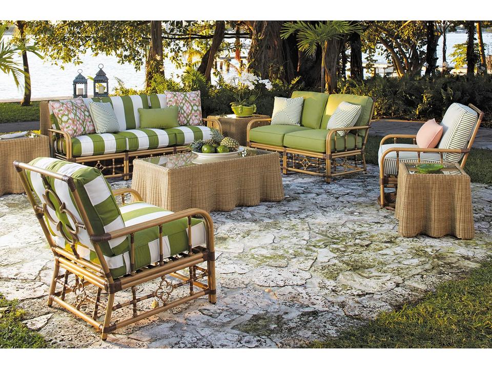 Mimi By Celerie Kemble Raffia Aluminum Outdoor Lounge Set
