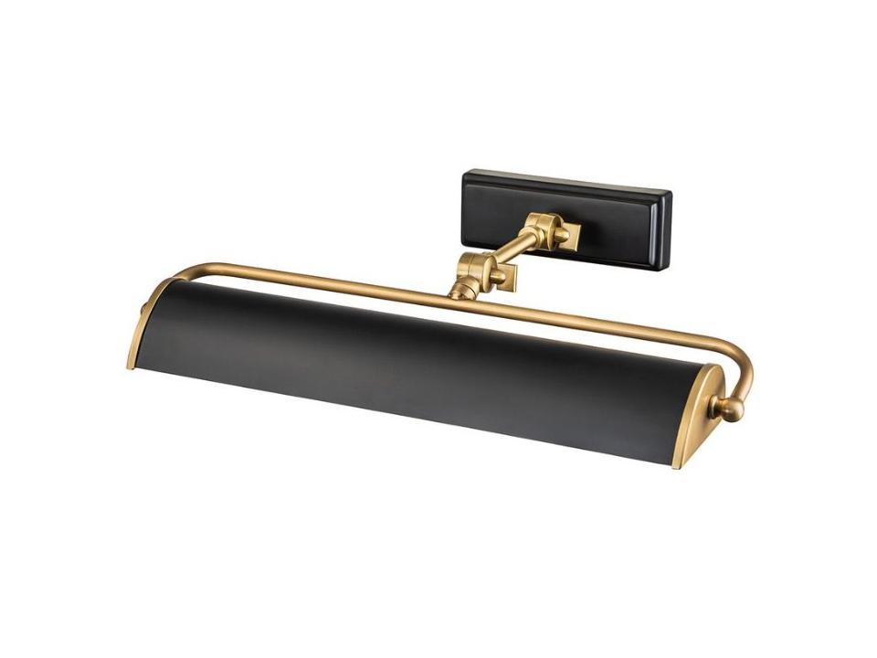 Winchfield 2-Light Picture Light Aged Brass Matte Black Finish