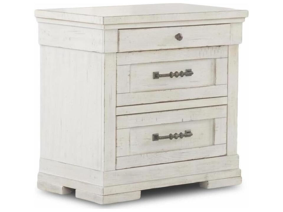 Coming Home 3-Drawers White Oak Wood Nightstand