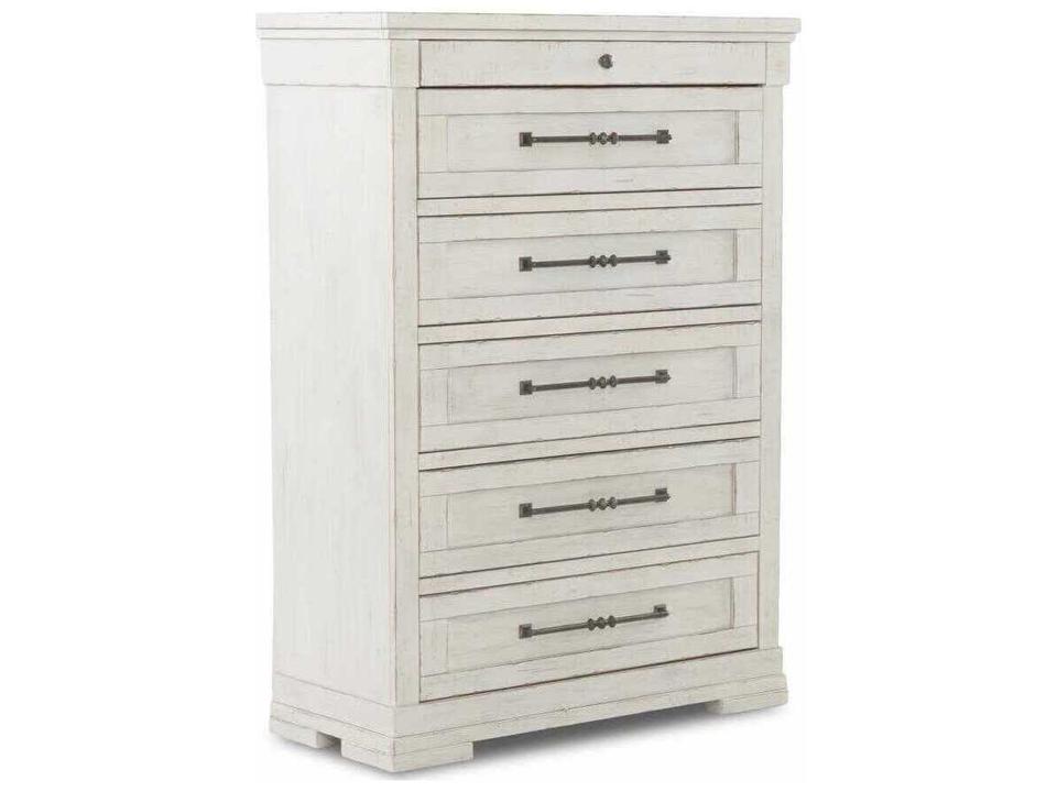 Coming Home 6-Drawer Accent Chest in Chalk White Oak