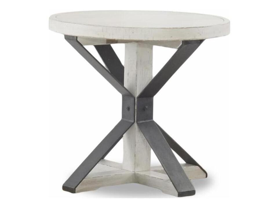 Coming Home Round Wood Chalk End Table