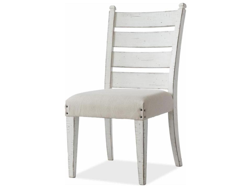 Coming Home Oak Wood White Upholstered Armless Dining Chair