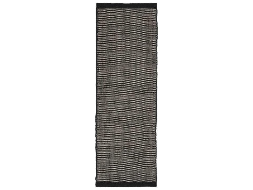 Asko Hand-Woven Wool and Cotton Runner Rug in Black