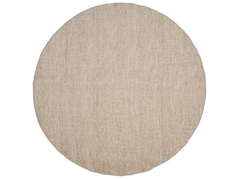 Asko Round Rug Light Grey Wool and Cotton