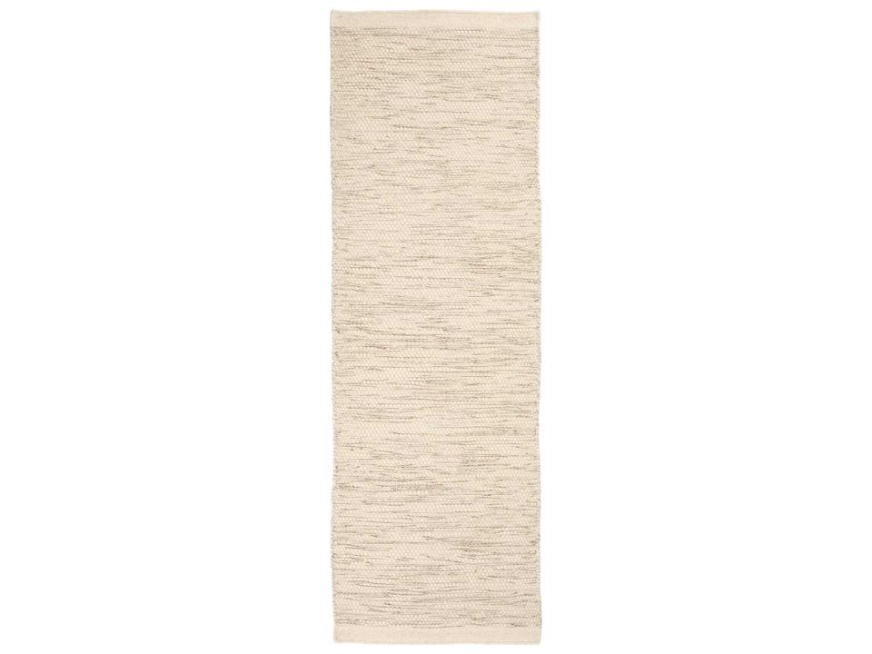 Asko Off-White Hand-Woven Wool Blend Runner Rug