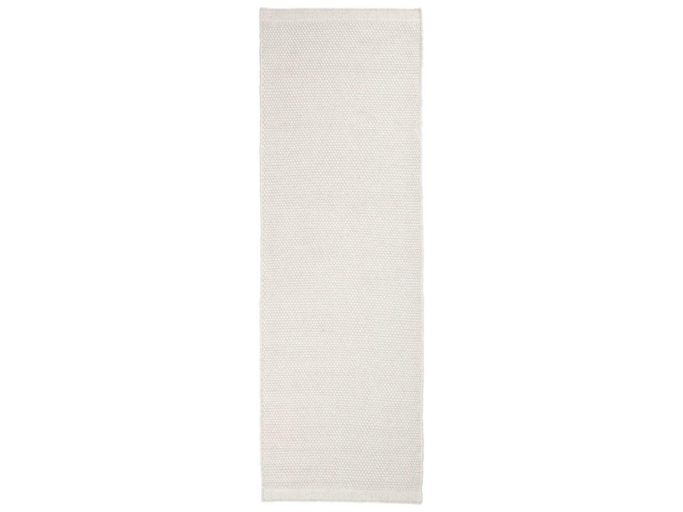 Asko Hand-Woven Wool Blend Runner Rug in White