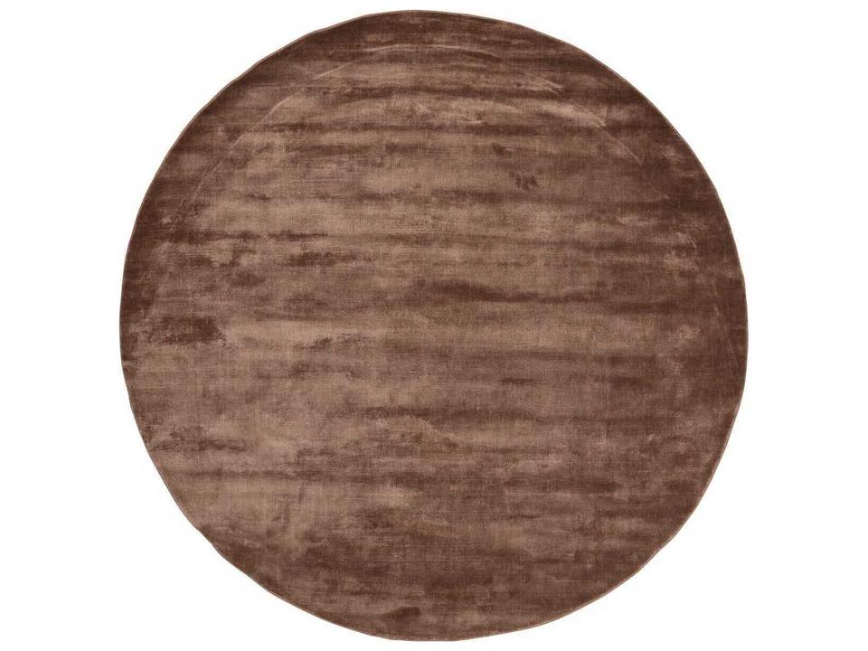 Lucens Viscose Round Area Rug Amber Hand-Loomed