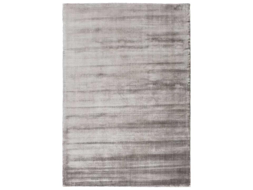 Lucens Grey Handwoven Viscose Area Rug with Cotton Backing
