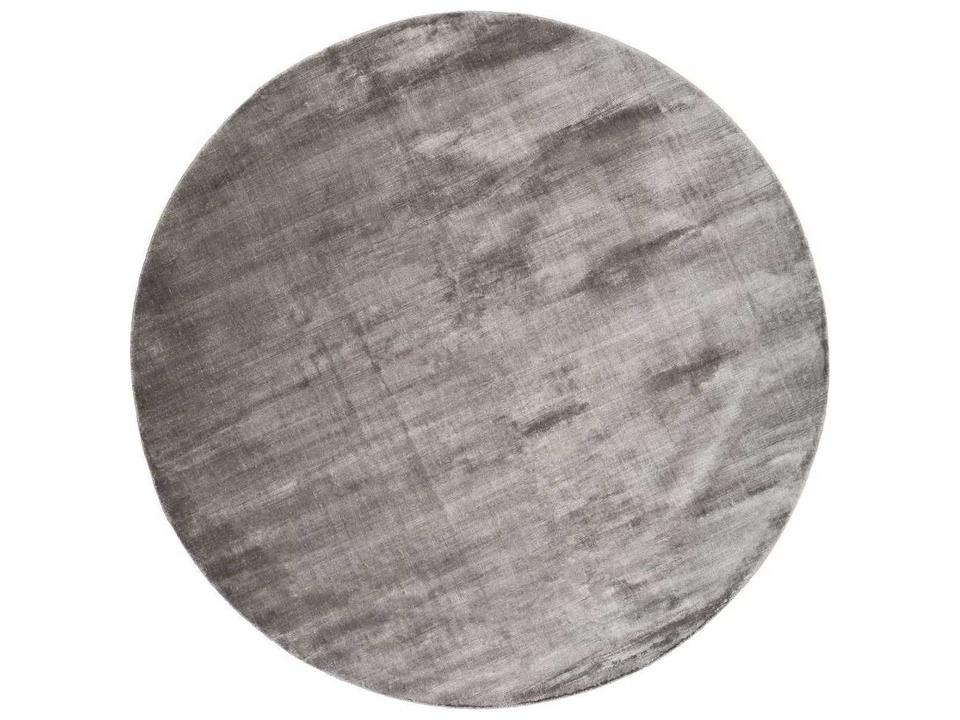 Lucens Viscose Handloom Round Area Rug in Grey