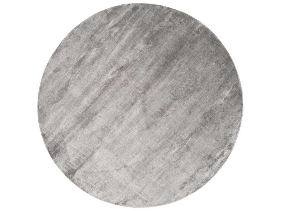 Lucens Round Viscose Area Rug in Silver