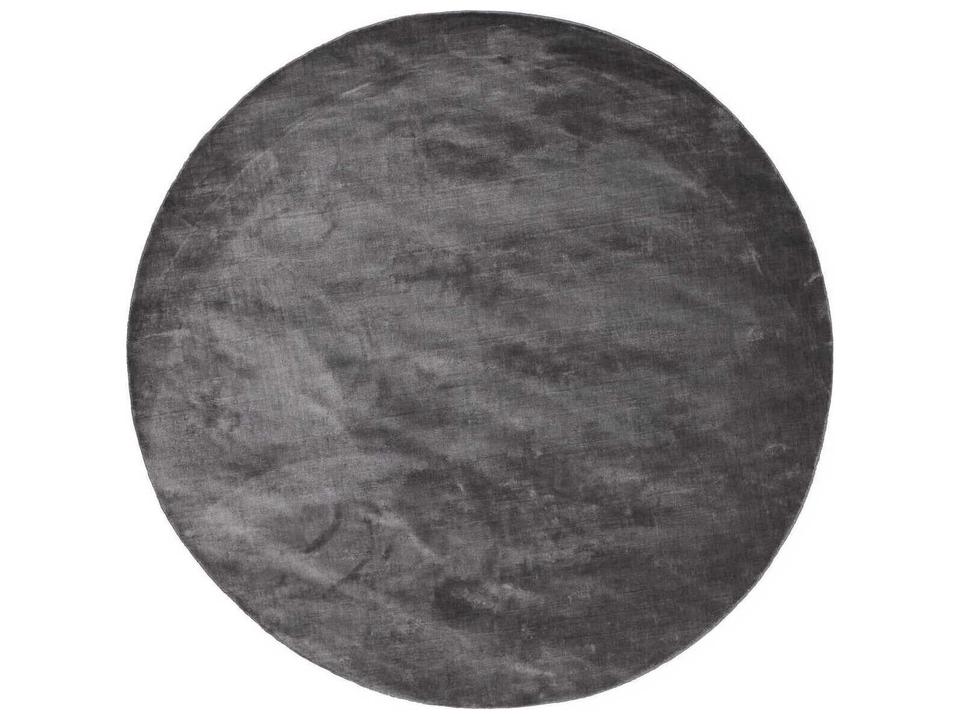 Lucens Steel Round Viscose Rug Handwoven
