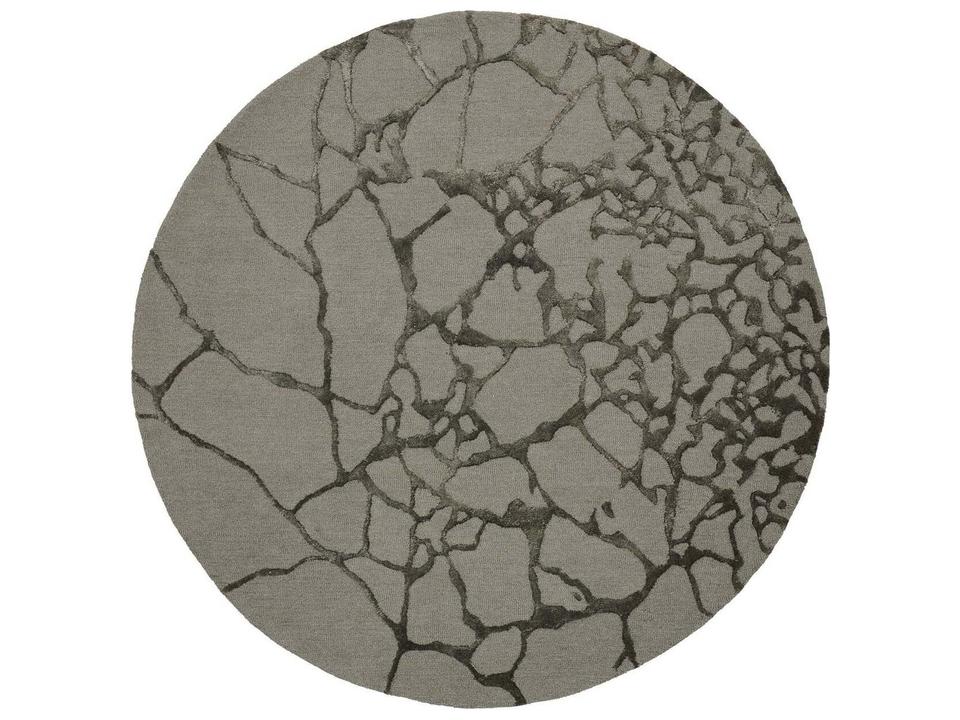 Marmo Abstract Area Rug with Wool and Viscose Marble Pattern