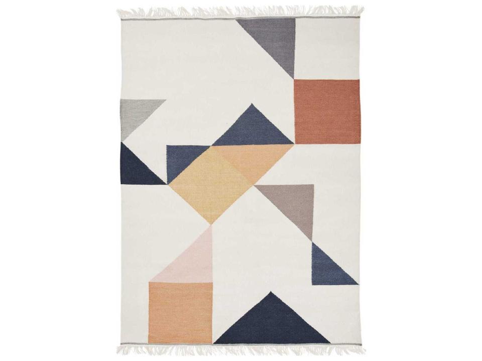 Memo Geometric Area Rug in Rust