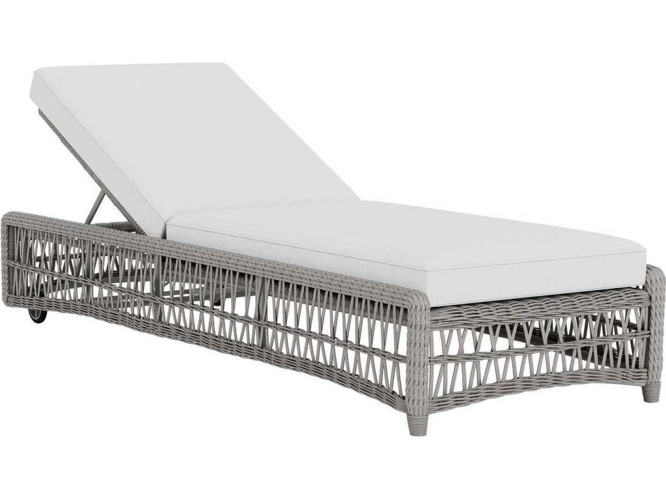 Mackinac Outdoor All-Weather Wicker Chaise Lounge with Cushions