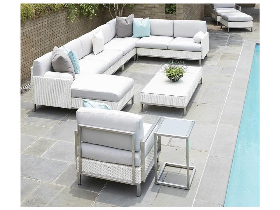 Elements Steel Wicker Sectional Outdoor Patio Lounge Set
