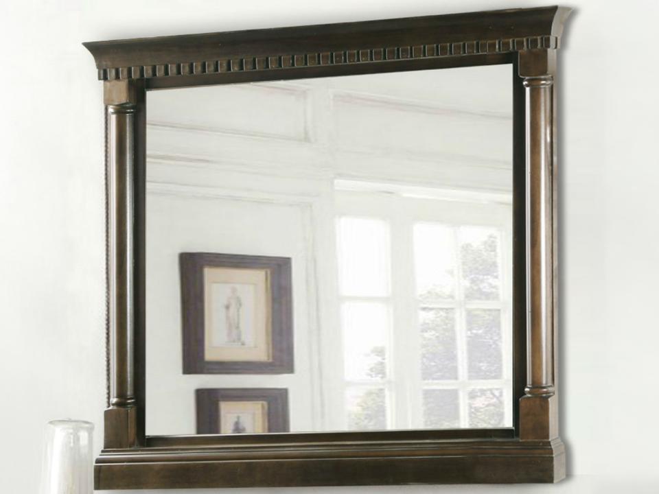 Wlf Series Rectangular Wall Mirror in Antique Coffee