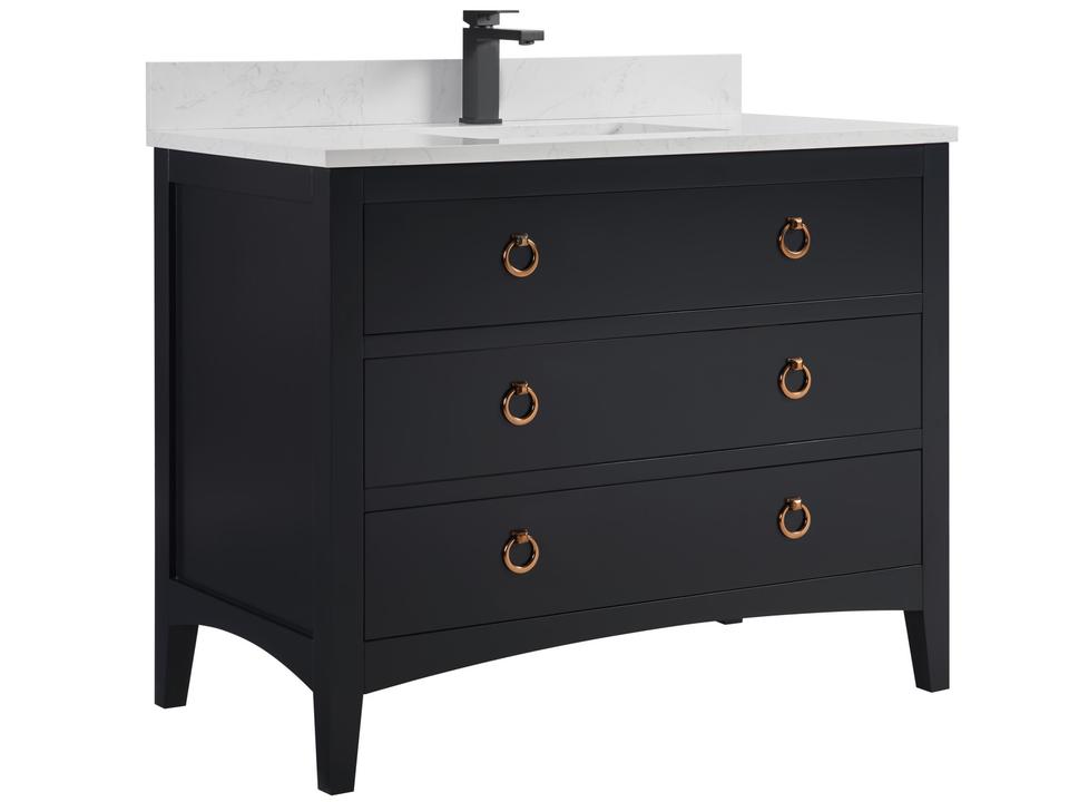 WS Series Tricorn Black 42-Inch Single Sink Bathroom Vanity