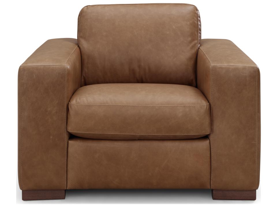 Inglewood Leather Accent Chair in Vintage Brown Derby