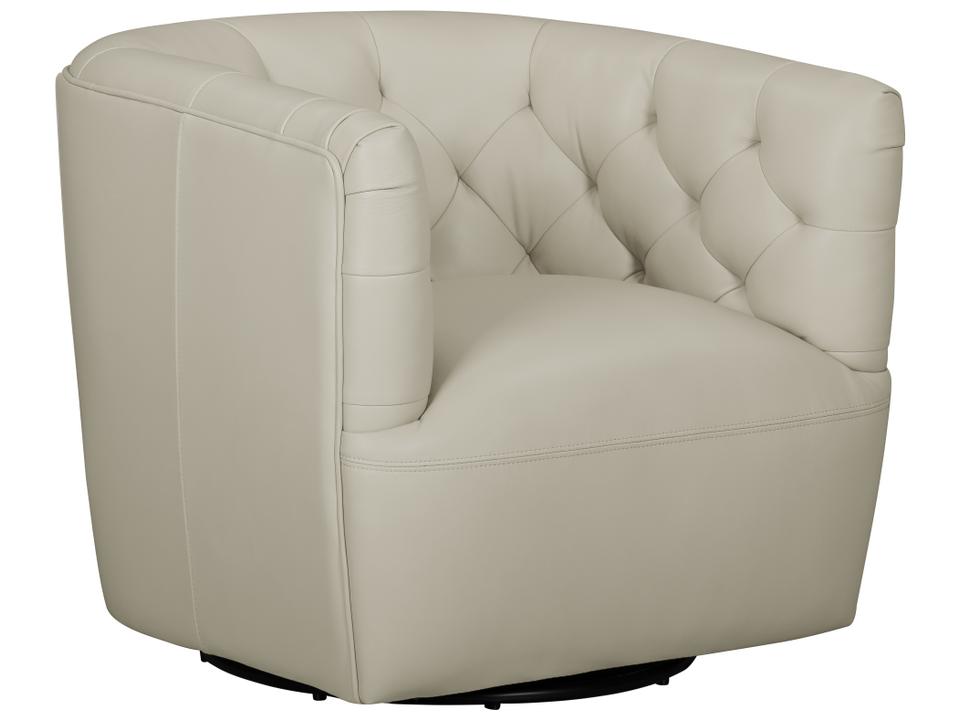 Mira 360 Swivel Accent Chair in Taupe Leather