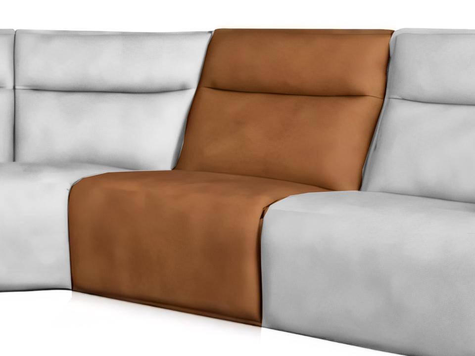 Adell Powered Armless Recliner Sectional Component in Saddle Leather Match
