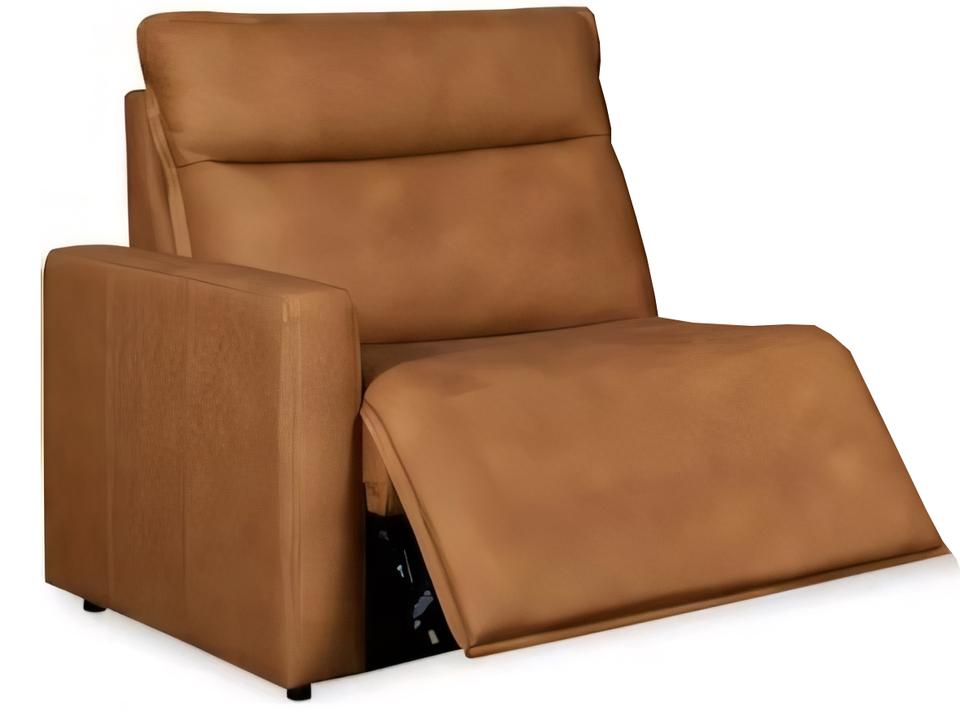 Adell Power Reclining Left Arm Facing One Arm Chair in Saddle Leather