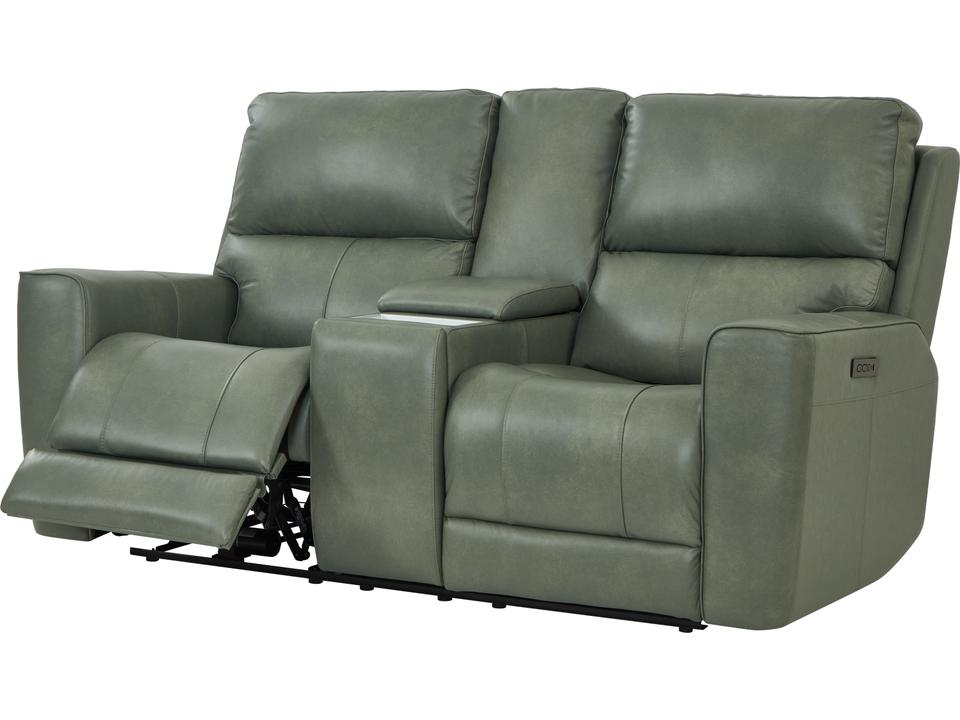 Laredo Power Reclining Loveseat with Console in Sage Moss