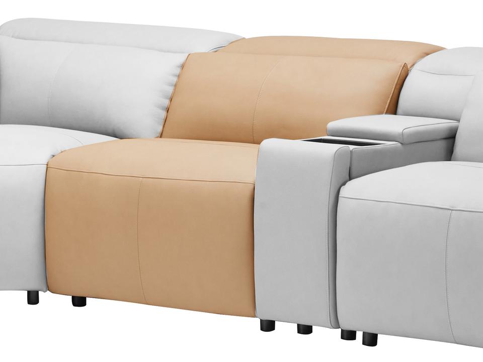 Norwalk Armless Power Recliner in Sand Top-Grain Leather