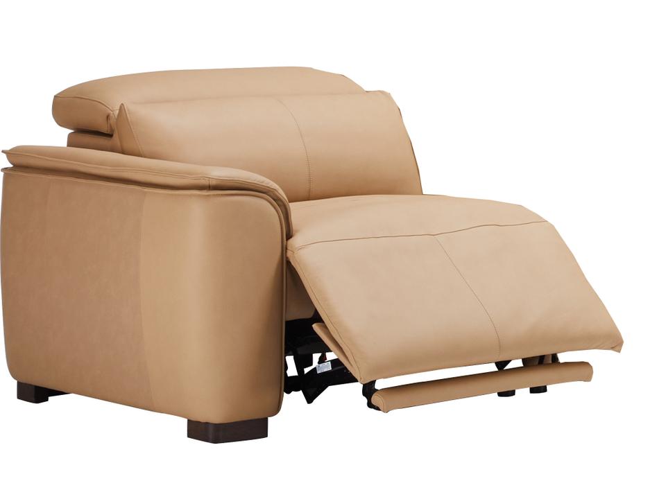 Norwalk Power Reclining Left Arm Chair in Sand Leather