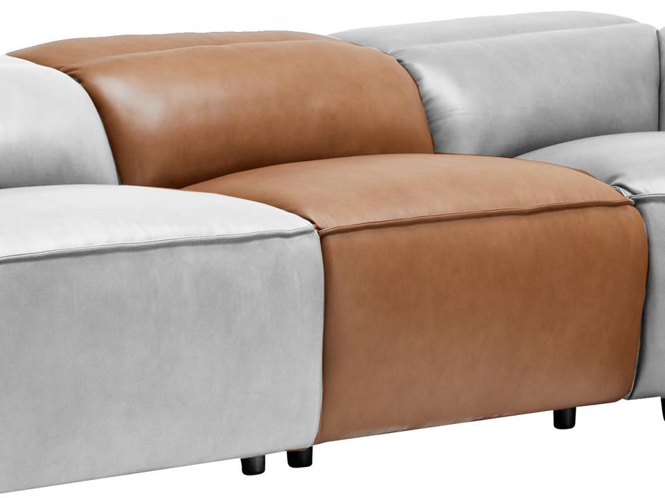 Uptown Modular Power Reclining Armless Chair in Tan Husk Leather