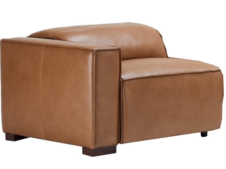 Uptown Power Reclining Left Arm Chair with Zero Gravity in Tan Husk Leather