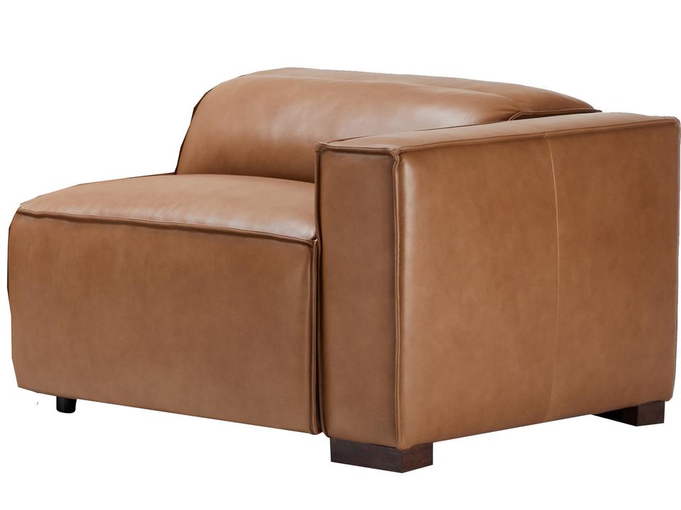 Uptown Right Arm Facing Power Reclining Sectional Component Tan Husk Leather