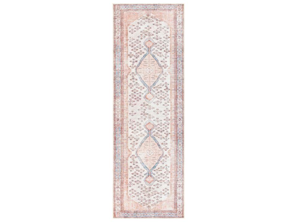 Amelie Traditional Machine Washable Runner Rug in Blush