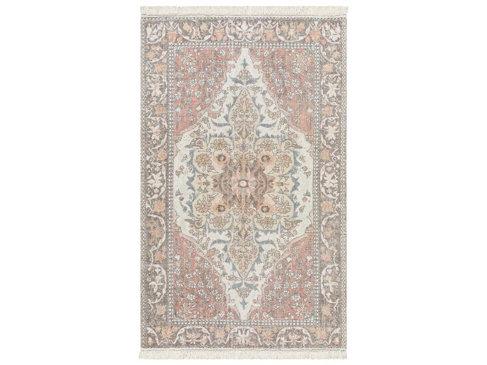 Belfast Bordered Area Rug in Cotton and Polyester Blend