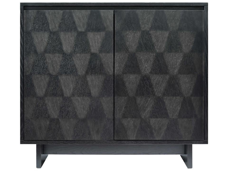 Becki Owens x Livabliss Ventana Black Modern Cabinet with Curved Doors