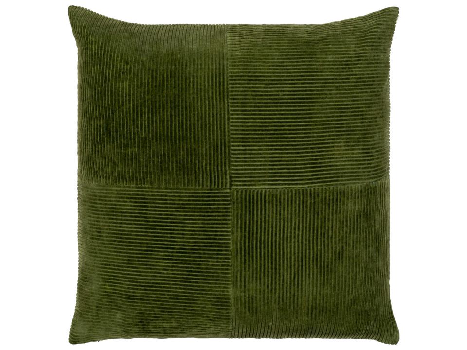 Corduroy Quarters Olive Cotton Accent Pillow