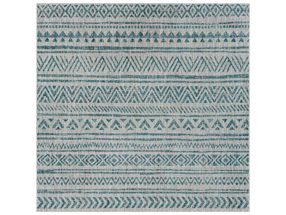 Eagean 94-Inch Square Geometric Indoor Outdoor Area Rug